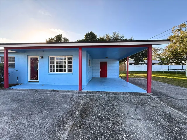 Ample parking space: driveway + covered carport