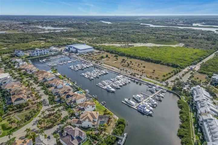 Marina located at entrance.