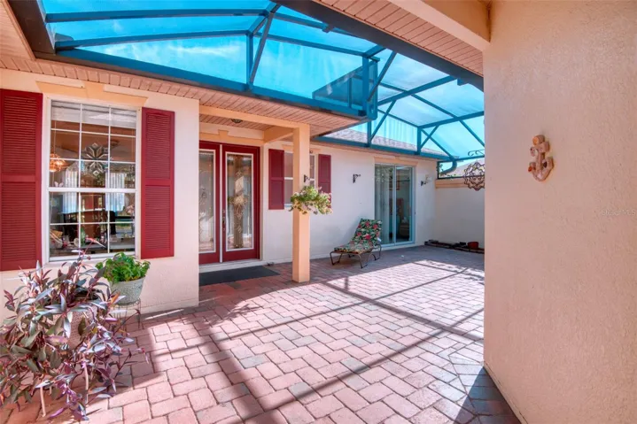 screened in courtyard