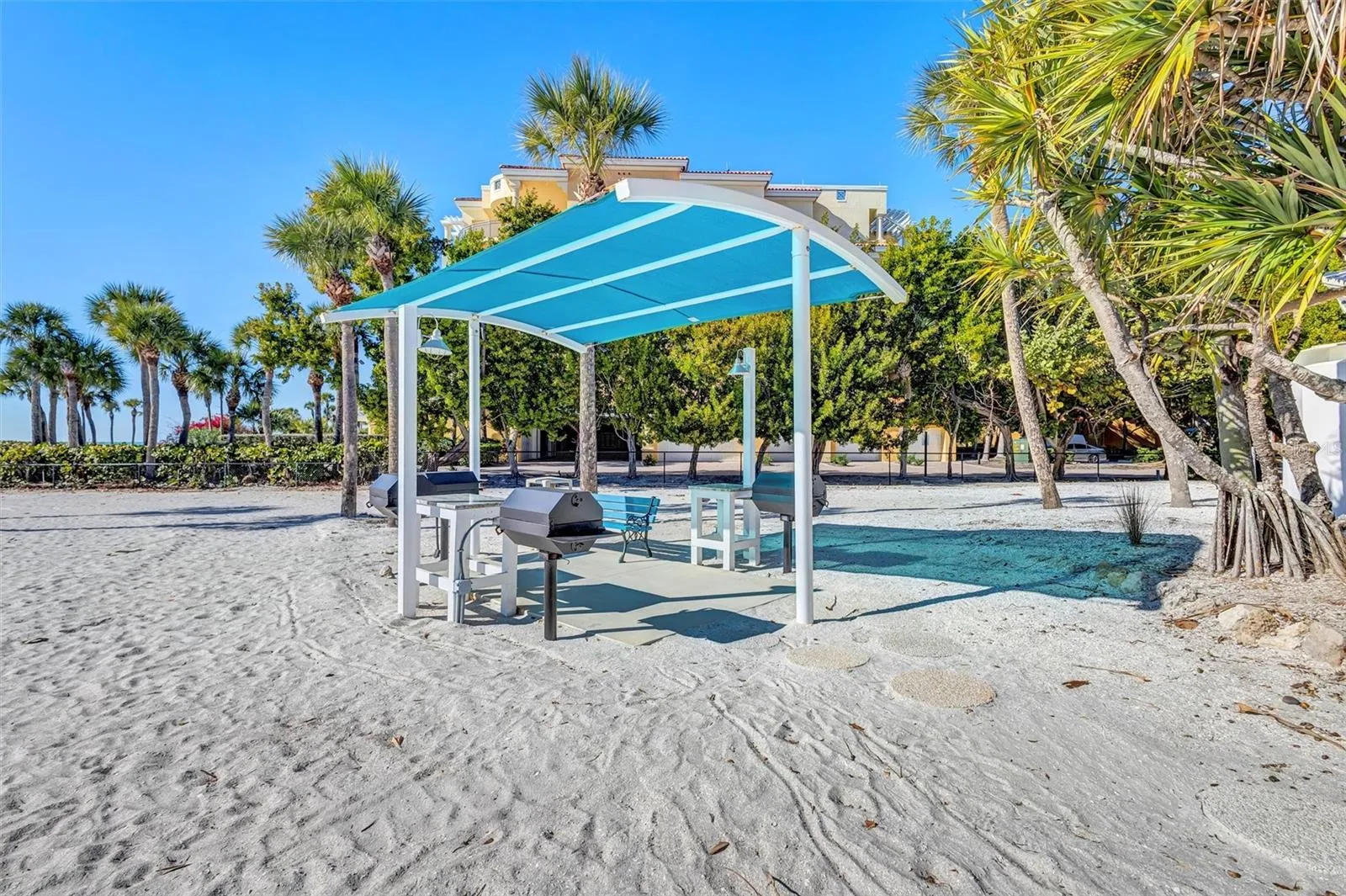 Remodeled Bay Isles Beach Club - New Beach Cabana's and barbecue set ups
