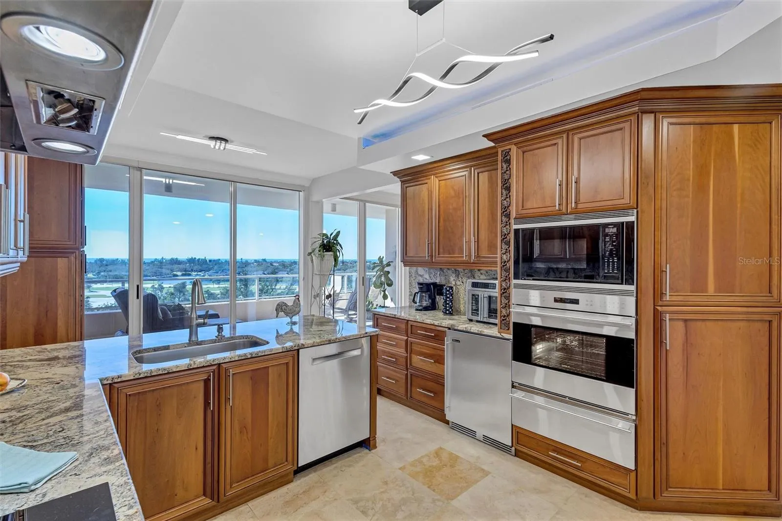 Granite with a mirror finish, reflecting views from the Gulf of Mexico