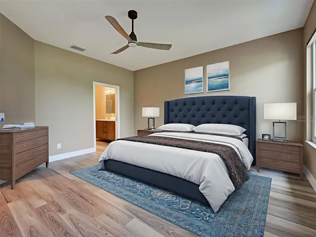 Virtually Staged Primary Bedroom