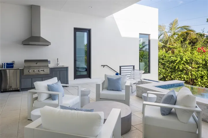 Outdoor kitchen with natural gas cooking—ideal for entertaining
