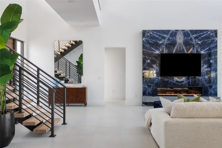Custom staircase featuring Italian oak treads &amp; modern design