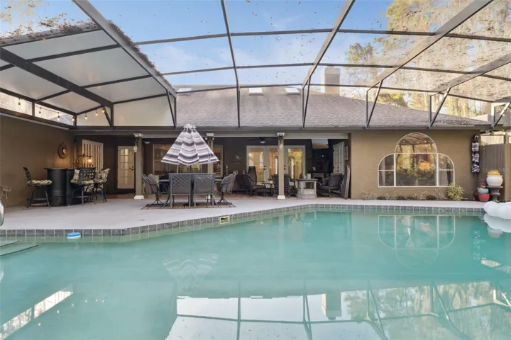 Private screened pool.