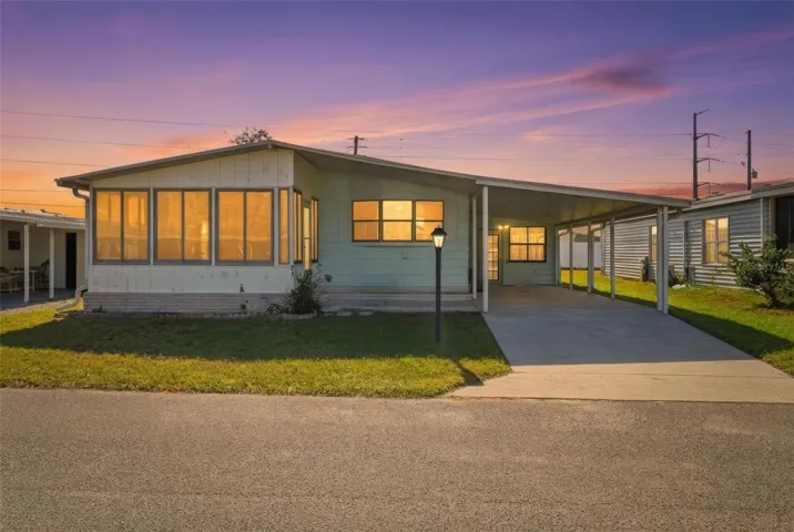 Front, sunset time