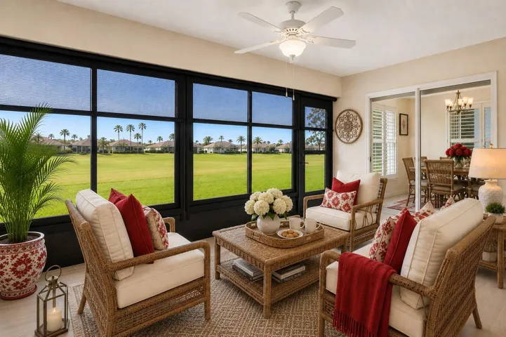 Florida Room with views of fairway 2 - Staged