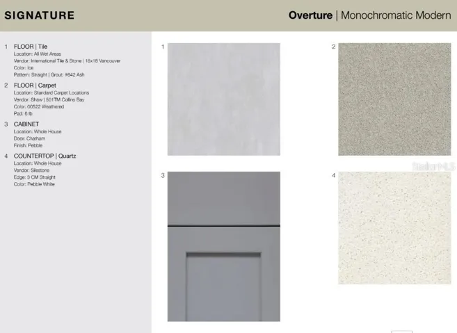 10632 Orbit Terrace design selections. Home is currently under construction, selections subject to change.