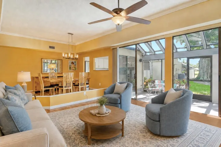 Living room with plenty of natural light