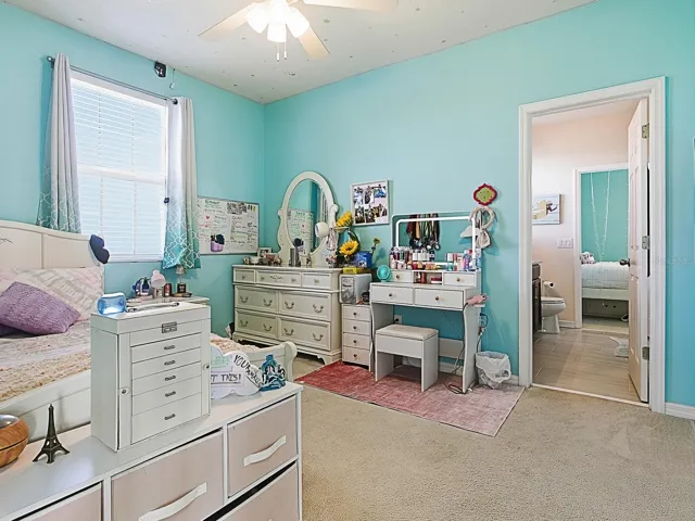 Third bedroom with convenient Jack and Jill bath access.