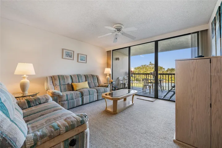 Living area with sliders to the balcony
