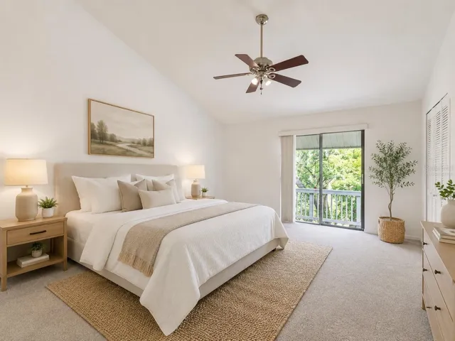 Virtually staged bedroom upstairs