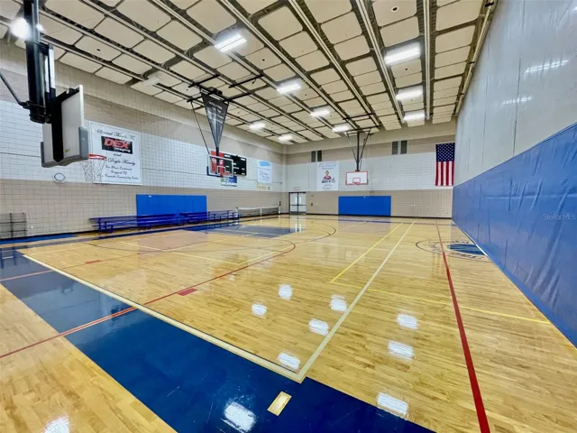 Indoor basketball, volleyball and pickleball.