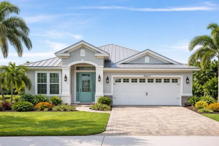 Elevation of new home that can be constructed on lot for sale