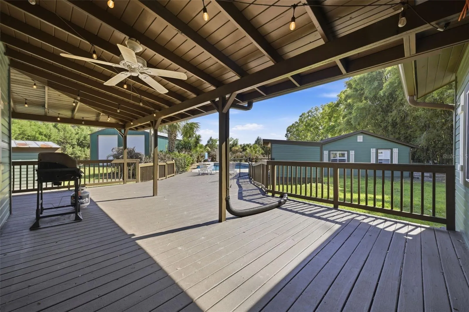 back porch headed toward pool and In law suite