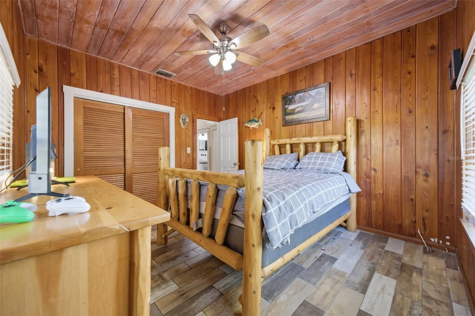 Bedroom 3 gorgeous craftsmaship with tongue and groove walls &amp; ceilings