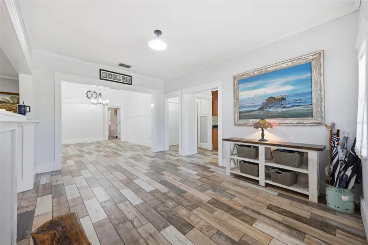 View of Dining room from front door