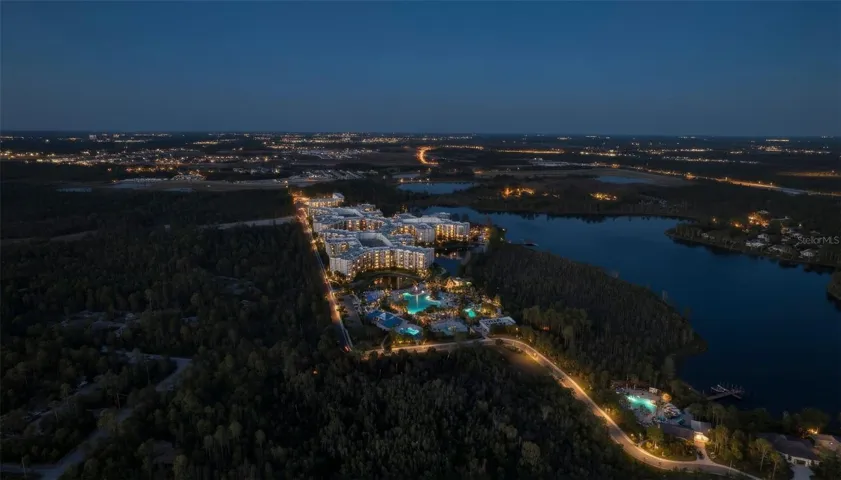 Aerial View at night of Grove Resort