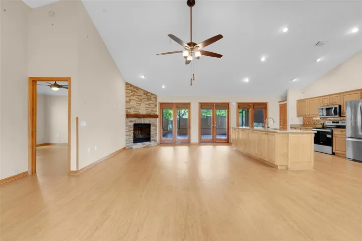 Great Room, Dining Space and Open Kitchen