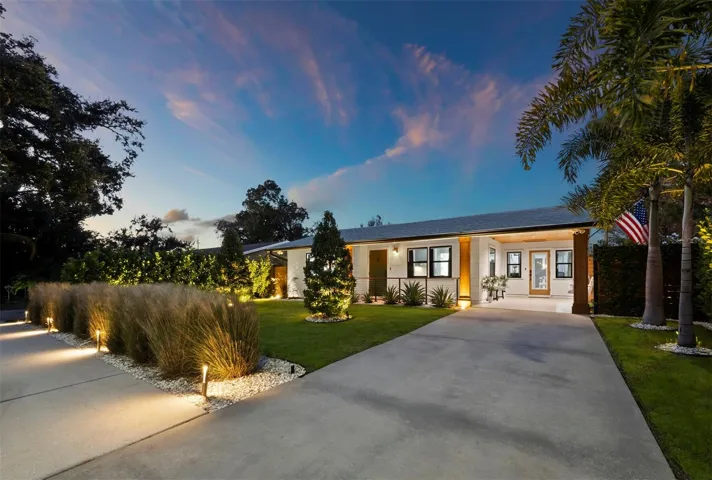 Curated Landscaping Front to Back with Digital Hunter Irrigation System & Timer Controlled Landscape Lighting, Ring Floodlights & Doorbells for 360 Degrees of Security and Home Monitoring