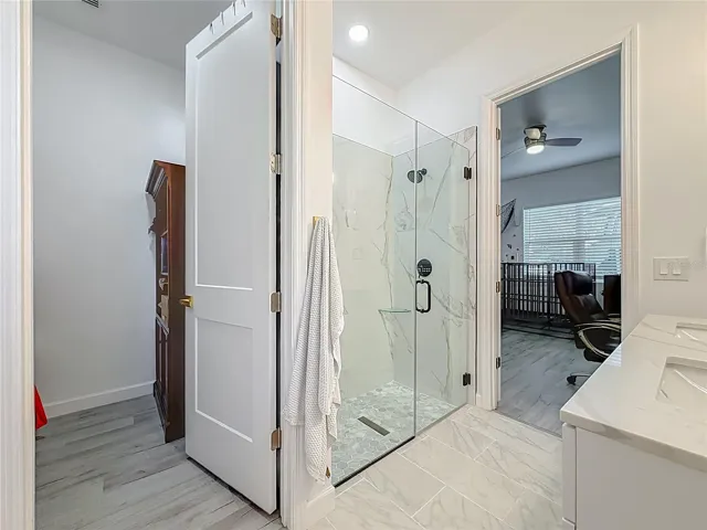 Private bath with walk in closet