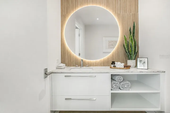 Half bathroom, virtually staged
