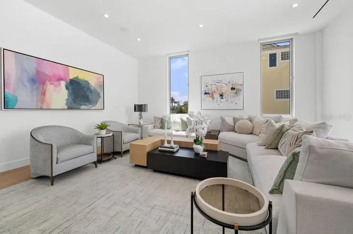 Second living space can be used as a club room or additional gathering space adjacent to the Summer kitchen