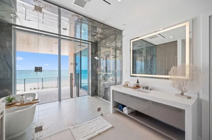 Primary Bathroom Virtually staged