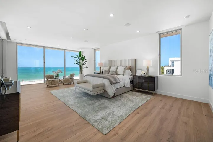 Primary Suite has sweeping views of The Gulf