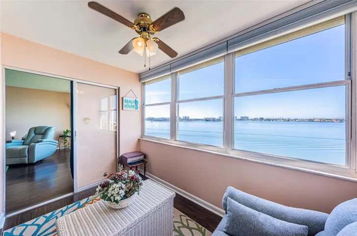 Florida room with access from living room and bedroom