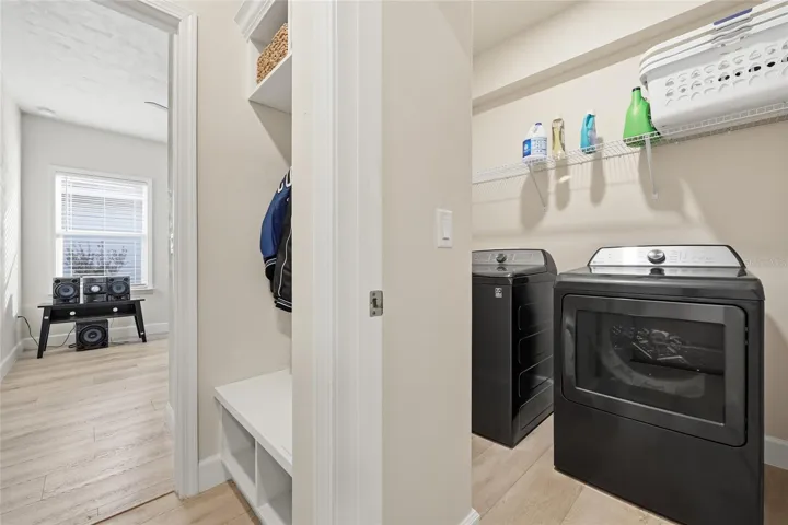Laundry off garage