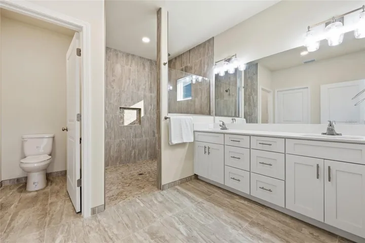 Spacious walk in shower