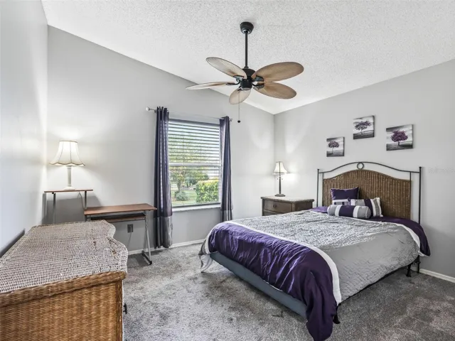 Guest Bedroom with Vaulted Ceiling