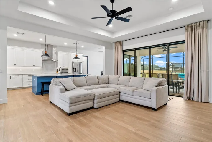 Great room with kitchen and outdoor flow