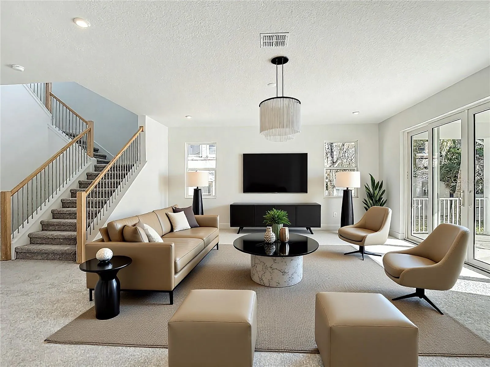 Living Room virtually staged