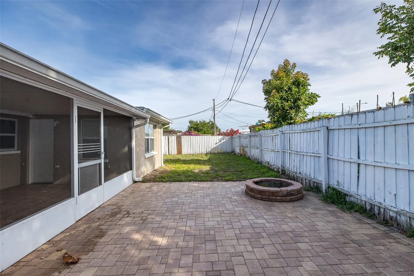 Pavers in Backyard with Firepit