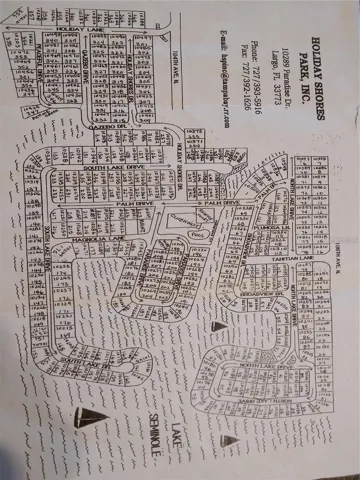 HOLIDAY SHORES PARK MAP