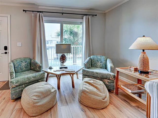living area and slider