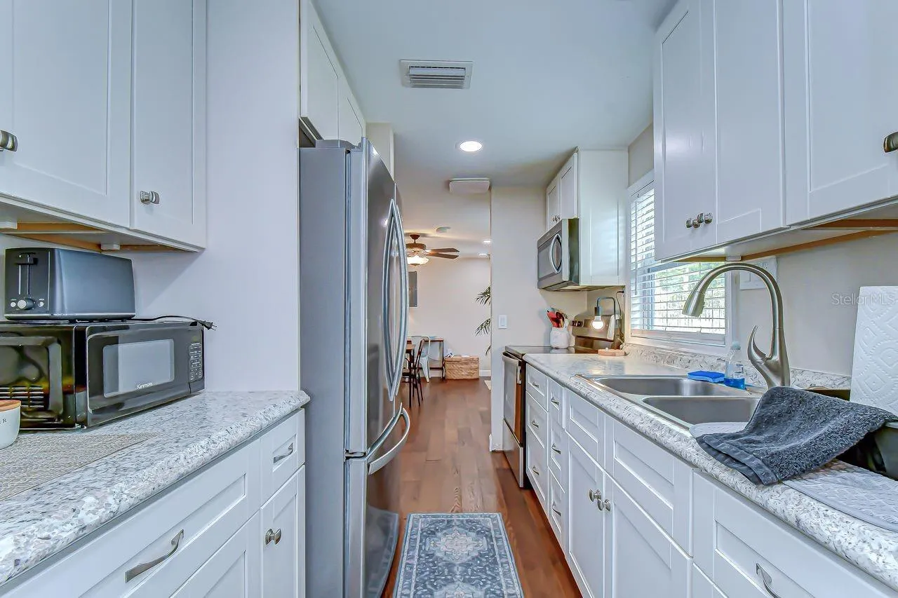 galley kitchen with everything you need to cook a large or small meal