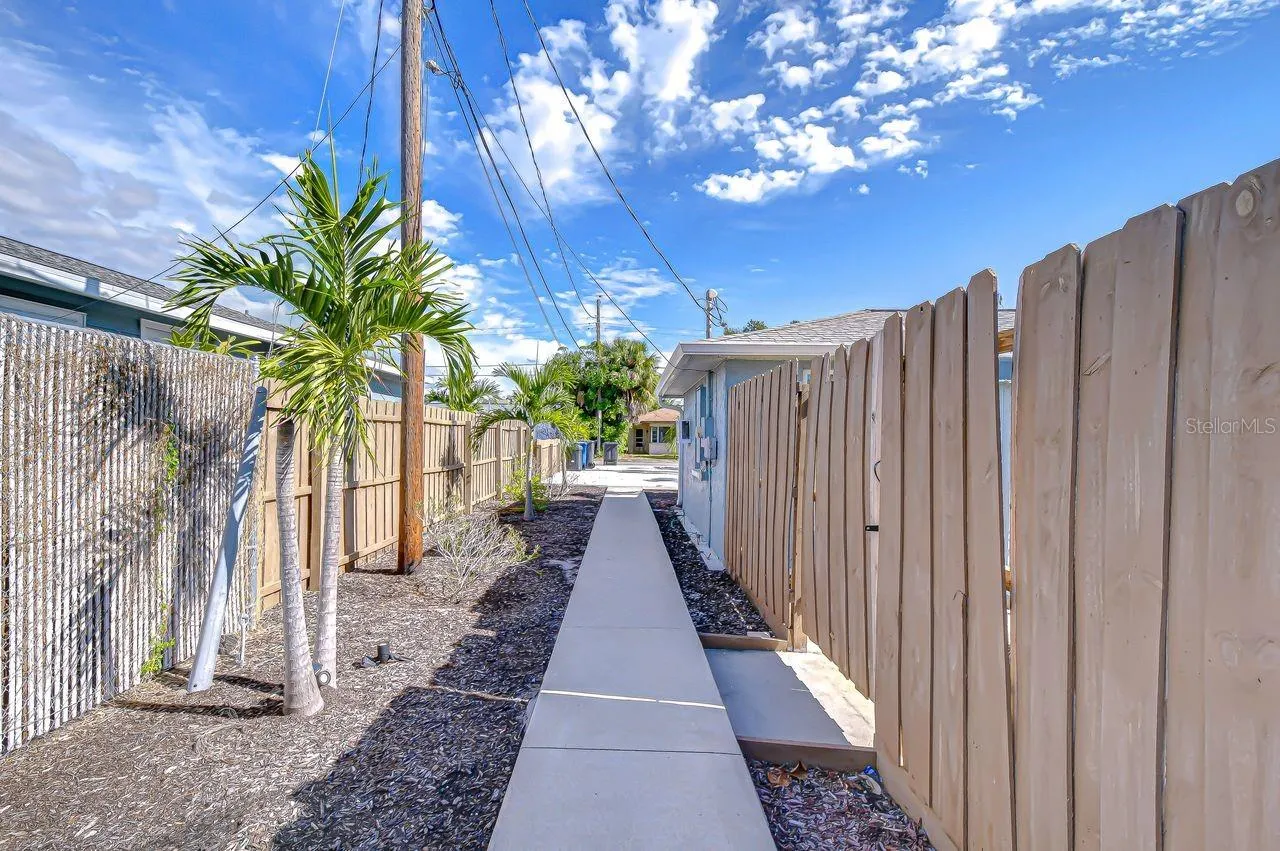 walkway to the residence