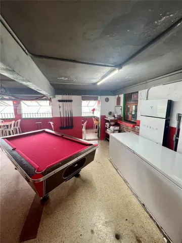 Pool table and freezer area