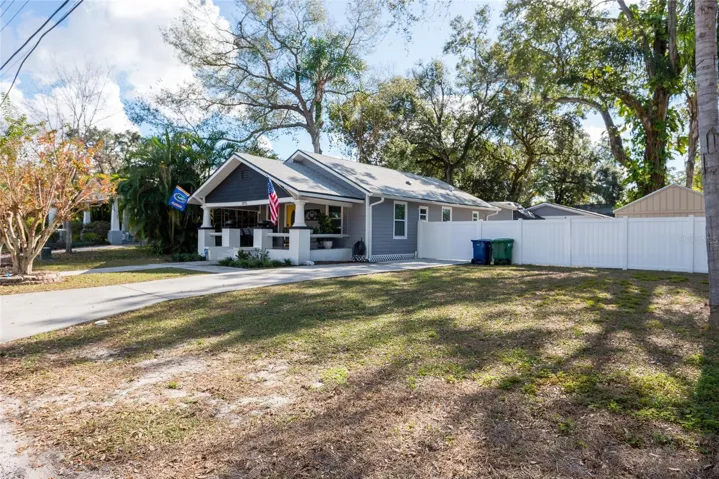 Front exposure shows the expanse of the large lot
