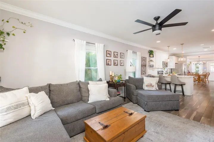 Living room is bright and open