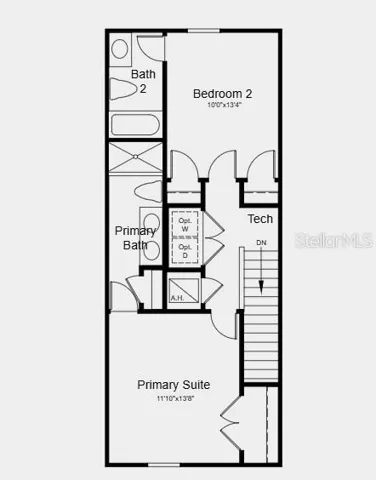 Second Floor Plan - Additional highlights include: quartz countertops and window blinds throughout