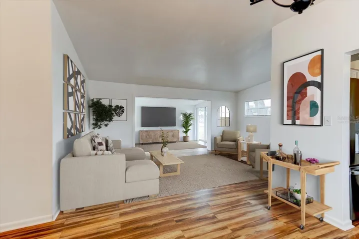 Virtually staged living room.