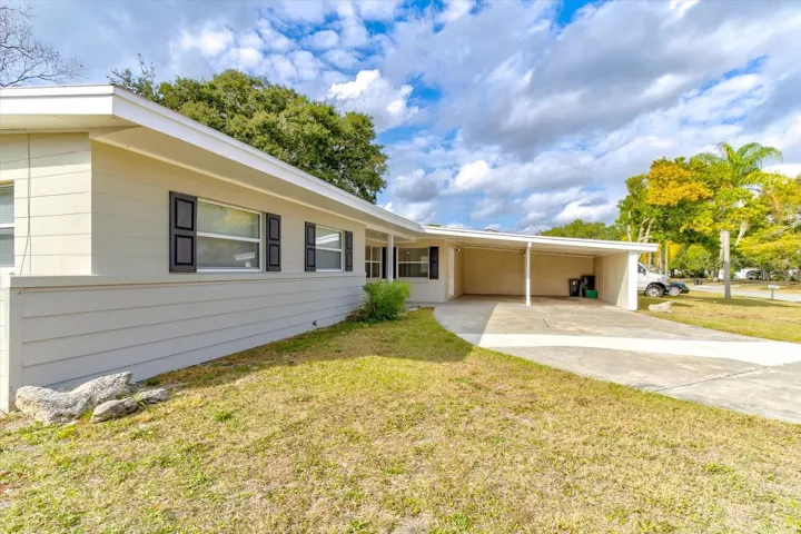 Side view looking into carport.