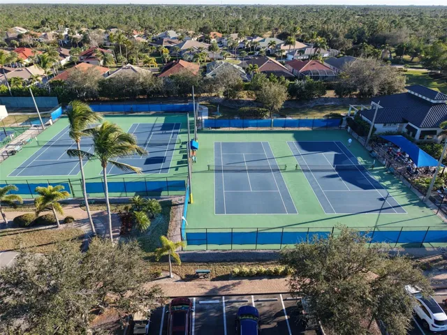 Tennis and pickelball courts available with fitness club membership