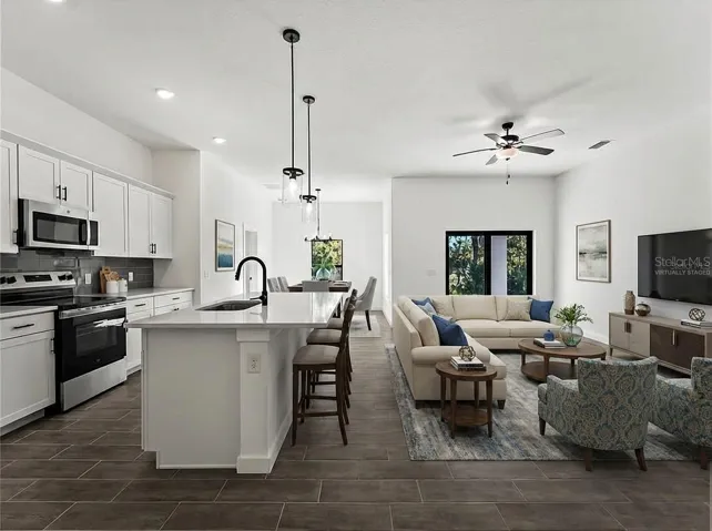 Virtually Staged Kitchen/Living Room