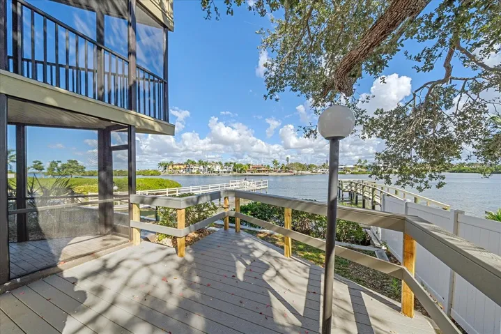 View from the bottom floor deck leading to the staircase