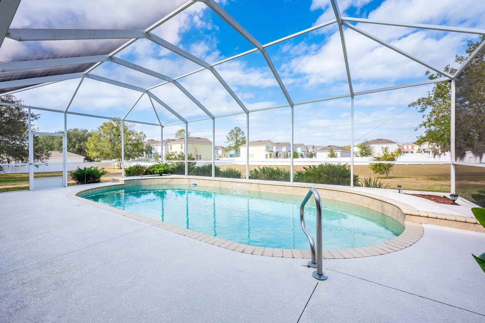 Private screened pool.